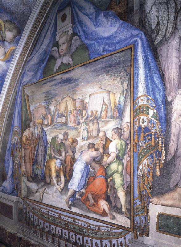 TIBALDI, Pellegrino Gathering the Manna France oil painting art